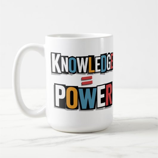 Knowledge = Power – Ransom Letter Collage Kaffeetasse (Links)