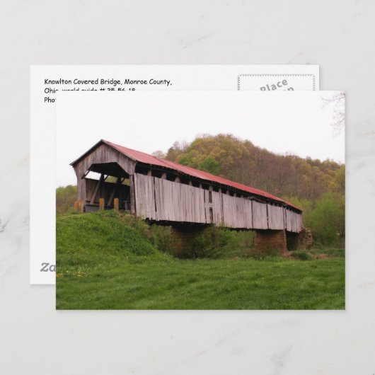 Knowlton Covered Bridge Postcard Postkarte (Vorne/Hinten)