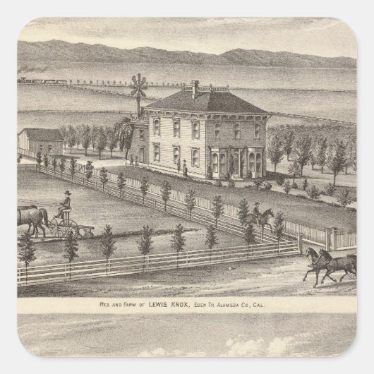 Knox, Stone Residenzen Quadratischer Aufkleber (Vorderseite)