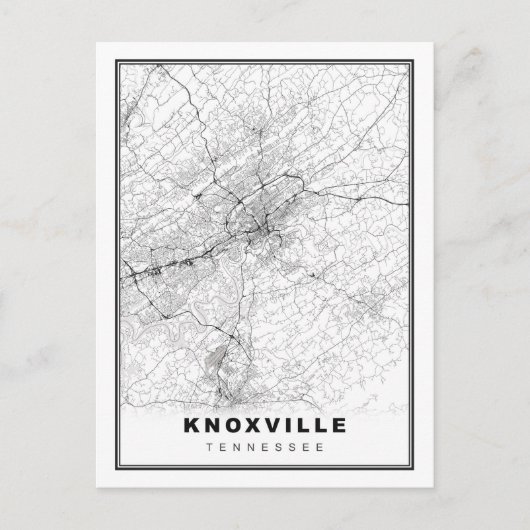 Knoxville Map Feiertagspostkarte (Vorderseite)
