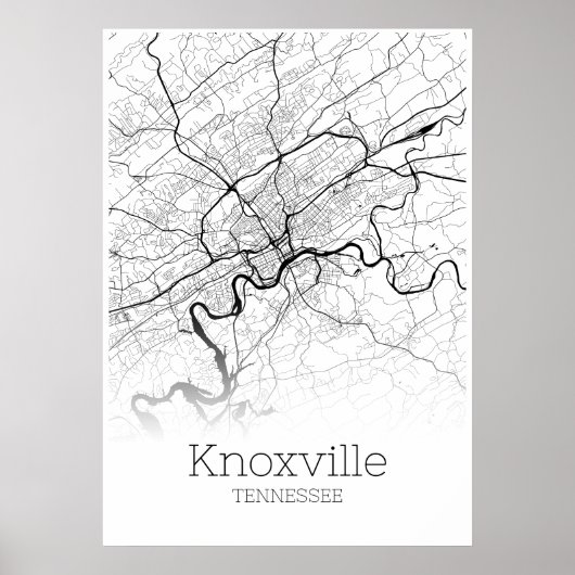 Knoxville Map - Tennessee - City Map Poster (Vorne)