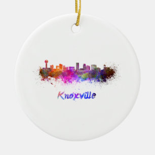 Knoxville skyline im Watercolor Keramik Ornament
