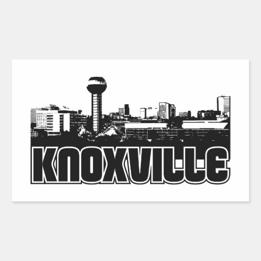 Knoxville Skyline Rechteckiger Aufkleber (Vorderseite)