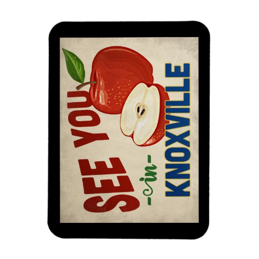 Knoxville Tennessee Apple - Vintage Travel Magnet (Vertikal)
