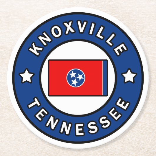 Knoxville Tennessee Runder Pappuntersetzer (Vorderseite)