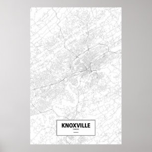 Knoxville, Tennessee (Schwarzes auf Weiß) Poster