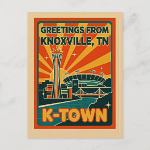 Knoxville TN K-Town Retro Whimsisch Postkarte