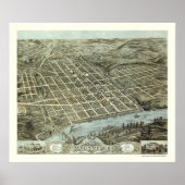 Knoxville, TN Panorama Karte - 1871 Poster (Vorne)