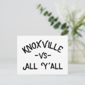 Knoxville VS All Yall, Tennessee Postkarte (Stehend Vorderseite)