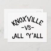 Knoxville VS All Yall, Tennessee Postkarte (Vorne/Hinten)