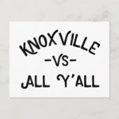 Knoxville VS All Yall, Tennessee Postkarte (Vorderseite)