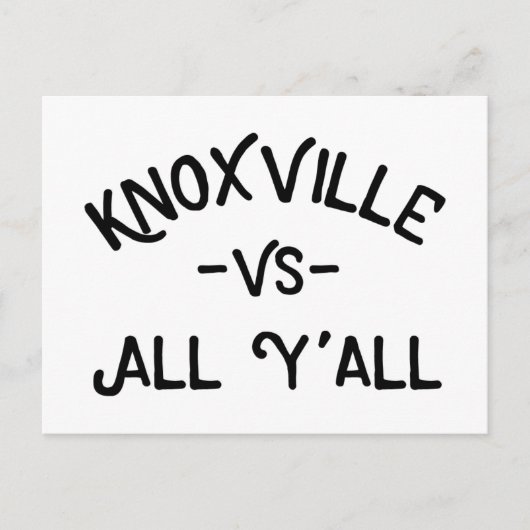 Knoxville VS All Yall, Tennessee Postkarte (Vorderseite)