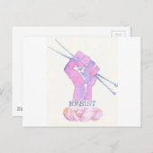 Kntting power fist with RESIST Postkarte (Vorne/Hinten)