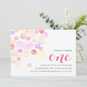 knubelig | Aquarell Erstgeburtstag Einladung (Stehend Vorderseite)