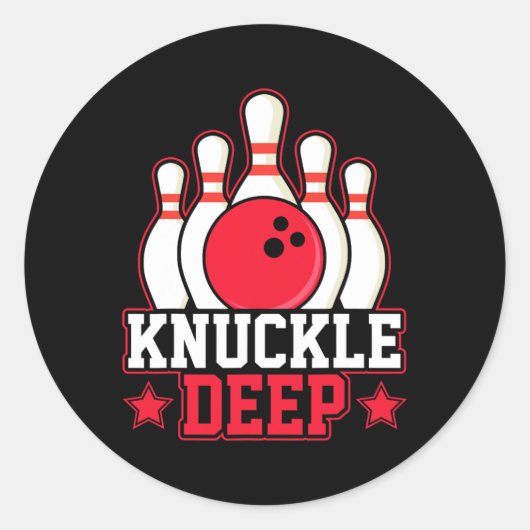 Knuckle Deep I Bowling Runder Aufkleber (Vorderseite)