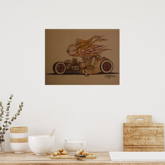 Knuckle draggin' Farbe Poster (Küche)