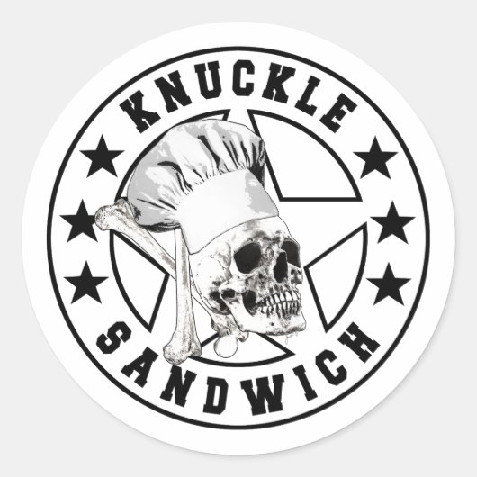 Knuckle Sandwich All Star Black Knockout Runder Aufkleber (Vorderseite)