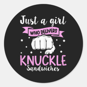 Knuckle Sandwich Zitat für ein Knuckle Sandwich Mä Runder Aufkleber