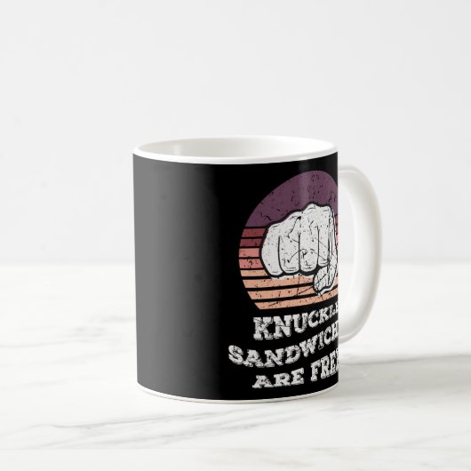 Knuckle Sandwiches sind gratis Boxer Boxhandschuhe Kaffeetasse (VorderseiteRechts)