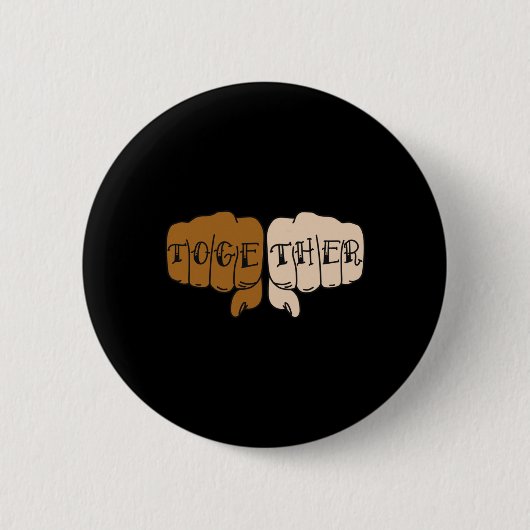 Knuckle Tattoo Fist Sticker- Gemeinsam Sticker1 Button (Vorderseite)
