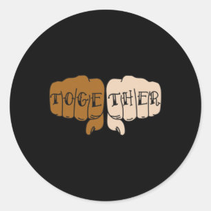 Knuckle Tattoo Fist Sticker- Gemeinsam Sticker1 Runder Aufkleber