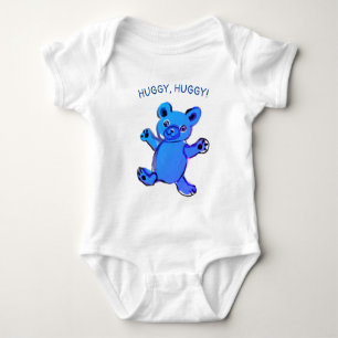 Knuddel, knuddel, himmelblauer Teddybär Baby Strampler