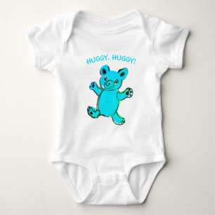 Knuddel, knuddel, himmelblauer Teddybär Baby Strampler
