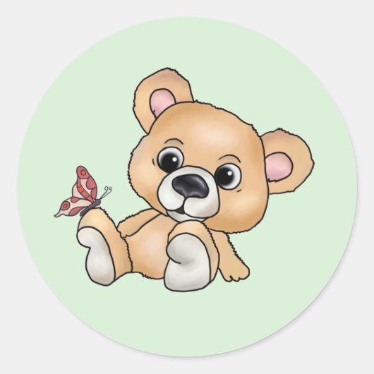 Knuddelbär  runder aufkleber (Vorderseite)