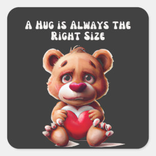 Knuddelige Teddybär-Freunde Quadratischer Aufkleber