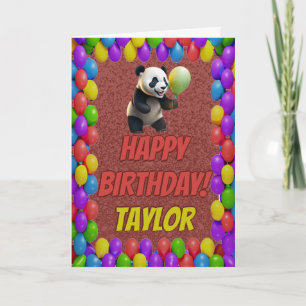 Knuddeliger süßer Panda-Bär-Gruß zum Geburtstag Karte