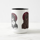 Knuddelnde Neufundländer-Welpen Tasse (Zentrum)