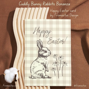 Knuddige Kaninchen Hasen Bonanza - Frohe Ostern. Feiertagskarte