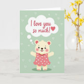 Knuddiger Bär Ich Liebe Dich Karte (Gelbe Blume)