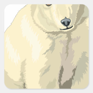 Knuddiger Eisbär Quadratischer Aufkleber