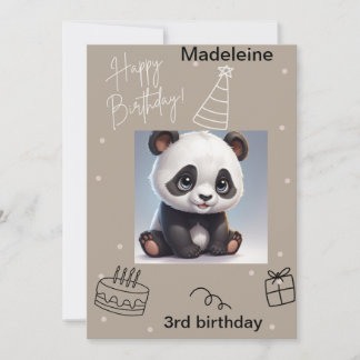 Knuddiger Panda, Geburtstagskarte beschreibbar Einladung