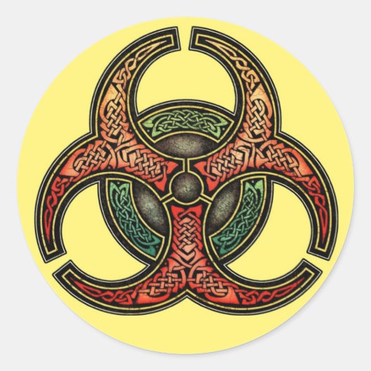 Knüpfarbeit-Biogefährdung-Aufkleber Runder Aufkleber (Vorderseite)