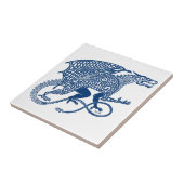 Knüpfarbeit-Blau-Drache Fliese (Seite)