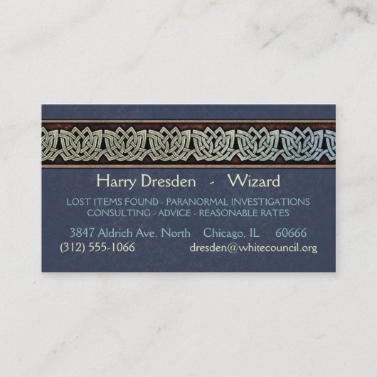 Knüpfarbeit-Grenzgeschäfts-Karten, Art D Visitenkarte (Vorderseite)