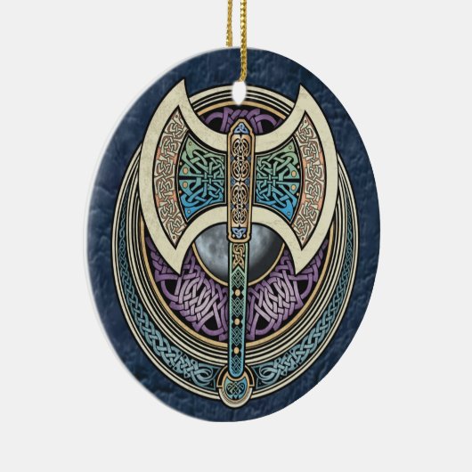 Knüpfarbeit Labrys Anhänger/Verzierung Keramikornament (Rechts)