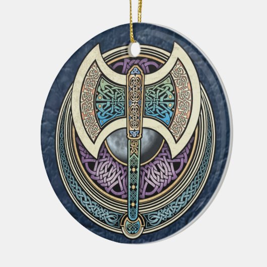 Knüpfarbeit Labrys Anhänger/Verzierung Keramikornament (Links)