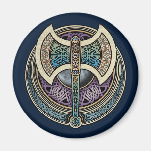 Knüpfarbeit Labrys Round Magnet