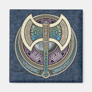 Knüpfarbeit Labrys Square Magnet