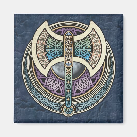 Knüpfarbeit Labrys Square Magnet (Vorne)