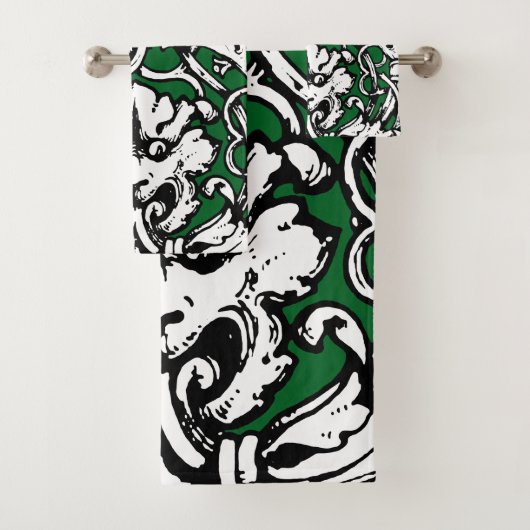 Knüpfarbeit Lion aus dem frühen 20. Jahrhundert Badhandtuch Set (Insitu)