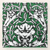 Knüpfarbeit Lion aus dem frühen 20. Jahrhundert Glasuntersetzer (Vorderseite)