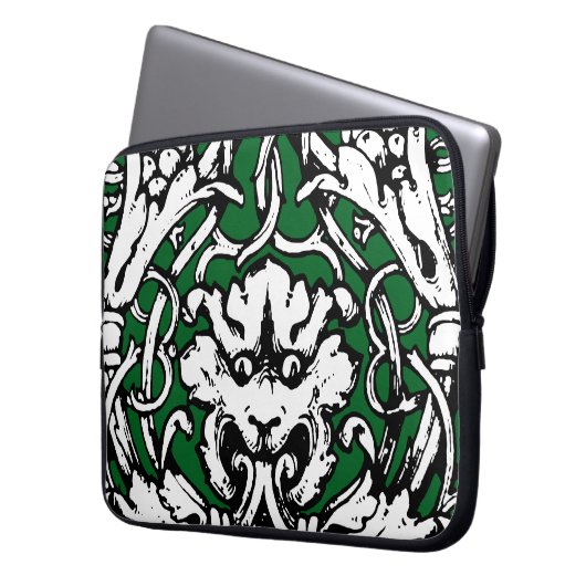 Knüpfarbeit Lion aus dem frühen 20. Jahrhundert Laptopschutzhülle (Vorderseite Links)