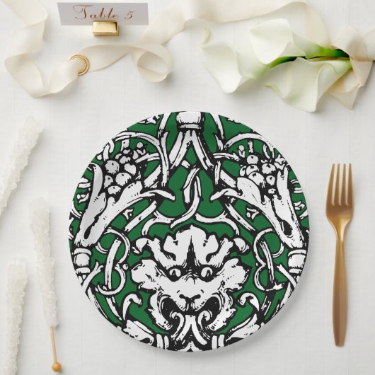 Knüpfarbeit Lion aus dem frühen 20. Jahrhundert Pappteller (Hochzeit)