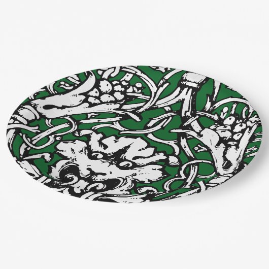 Knüpfarbeit Lion aus dem frühen 20. Jahrhundert Pappteller (Schrägansicht)