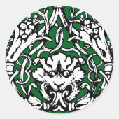 Knüpfarbeit Lion aus dem frühen 20. Jahrhundert Runder Aufkleber (Vorderseite)