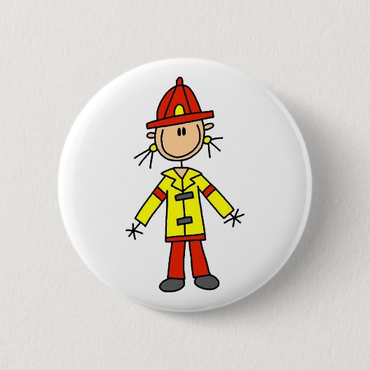 Knüppelfigur Feuerwehrmann Knopf Button (Vorderseite)